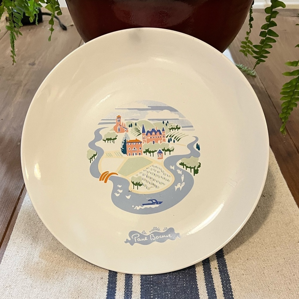1987 La Vallée De PAUL BOCUSE French Chef 10½" Pedestal Cake Stand Cookie Plate